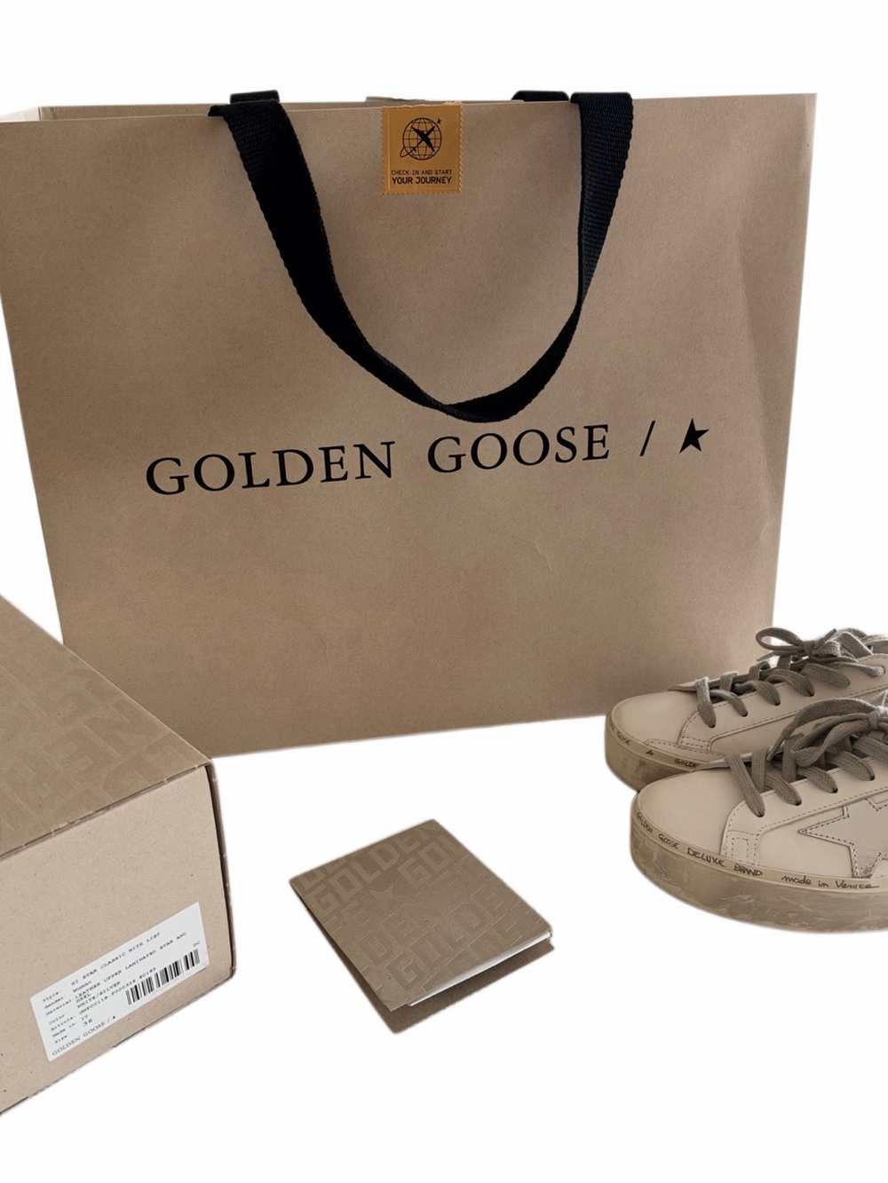 Golden Goose Hi Star Leather Platform Sneakers Silver Cracked Silver Star - Picture 5 of 6